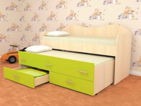 Кровать детская Нимфа двухместная 2.0 Венге/Дуб молочный в Берёзовке - beryozovka.katalogmebeli.com | фото 2