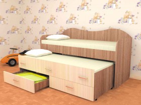 Кровать детская Нимфа двухместная 2.0 Венге/Дуб молочный в Берёзовке - beryozovka.katalogmebeli.com | фото 3