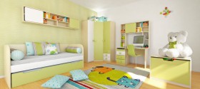 Детская комната Эппл (Зеленый/Белый/корпус Клен) в Берёзовке - beryozovka.katalogmebeli.com | фото 5