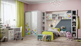 Детская комната Флер (Белый/корпус Выбеленное дерево) в Берёзовке - beryozovka.katalogmebeli.com | фото 1