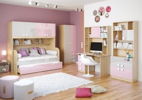 Детская комната Грэйси (Розовый/Серый/корпус Клен) в Берёзовке - beryozovka.katalogmebeli.com | фото 2