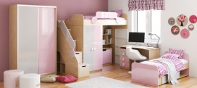 Детская комната Грэйси (Розовый/Серый/корпус Клен) в Берёзовке - beryozovka.katalogmebeli.com | фото 5