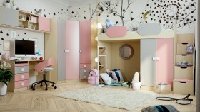 Детская комната Грэйси (Розовый/Серый/корпус Клен) в Берёзовке - beryozovka.katalogmebeli.com | фото 1