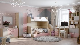 Детская комната Грэйси (Розовый/Серый/корпус Клен) в Берёзовке - beryozovka.katalogmebeli.com | фото 12