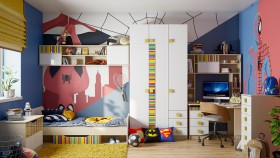 Детская комната Клаксон без машинок (Белый/корпус Клен) в Берёзовке - beryozovka.katalogmebeli.com | фото