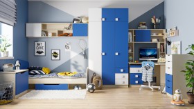 Детская комната Скай (Синий/Белый/корпус Клен) в Берёзовке - beryozovka.katalogmebeli.com | фото 1