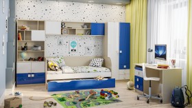 Детская комната Скай Люкс (Синий/Белый/корпус Клен) в Берёзовке - beryozovka.katalogmebeli.com | фото 1