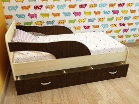 Кровать детская Максимка Млечный дуб/Венге в Берёзовке - beryozovka.katalogmebeli.com | фото