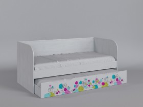 Диван-кровать Флёр (Белый/корпус Выбеленное дерево) в Берёзовке - beryozovka.katalogmebeli.com | фото