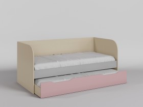 Диван-кровать Грэйси (Розовый/Серый/корпус Клен) в Берёзовке - beryozovka.katalogmebeli.com | фото