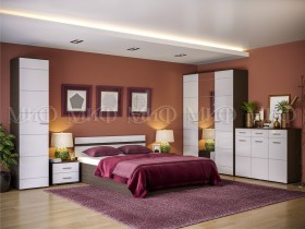 Спальня Нэнси (Венге/Белый глянец) в Берёзовке - beryozovka.katalogmebeli.com | фото 1