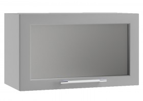 Кёльн ШВГС 600 Шкаф верхний горизонтальный со стеклом (Софт бланж/корпус Белый) в Берёзовке - beryozovka.katalogmebeli.com | фото