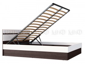 Ким кровать с подъемным механизмом 1,4 (Венге/белый глянец) в Берёзовке - beryozovka.katalogmebeli.com | фото 2