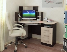 Компьютерный стол Каспер (венге/лоредо) в Берёзовке - beryozovka.katalogmebeli.com | фото