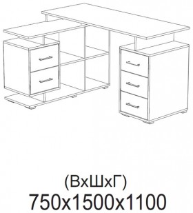 Компьютерный стол угловой СКМУ-3 белый в Берёзовке - beryozovka.katalogmebeli.com | фото 2