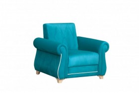 Кресло для отдыха "Порто" (велюр киви бирюза / микровельвет крем) в Берёзовке - beryozovka.katalogmebeli.com | фото