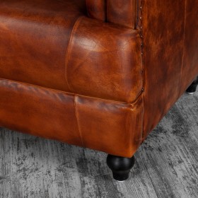 Кресло кожаное Лофт Честер-Нью (Коричневый, Рыжий) в Берёзовке - beryozovka.katalogmebeli.com | фото 8