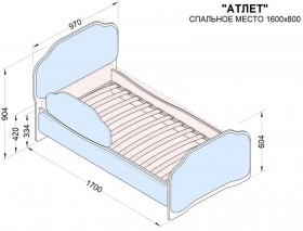Кровать 160 Атлет 29 Синий (мягкий бортик) в Берёзовке - beryozovka.katalogmebeli.com | фото 2