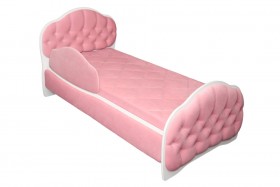 Кровать 160 Гармония 36 Светло-розовый (мягкий бортик) в Берёзовке - beryozovka.katalogmebeli.com | фото