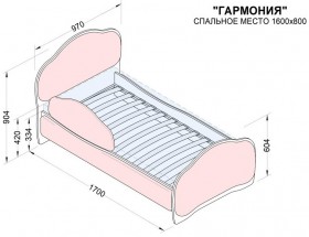 Кровать 160 Гармония 67 Светло-фиолетовый (мягкий бортик) в Берёзовке - beryozovka.katalogmebeli.com | фото 2