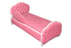Кровать 160 Гармония 89 Розовый (мягкий бортик) в Берёзовке - beryozovka.katalogmebeli.com | фото