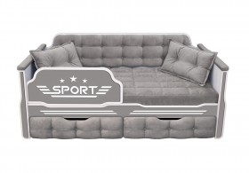 Кровать 160 серии Спорт 2 ящика 45 Серый (подушки) в Берёзовке - beryozovka.katalogmebeli.com | фото