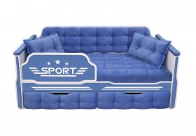 Кровать 160 серии Спорт 2 ящика 85 Синий (подушки) в Берёзовке - beryozovka.katalogmebeli.com | фото