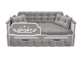 Кровать 170 серии Спорт 1 ящик 45 Серый (подушки) в Берёзовке - beryozovka.katalogmebeli.com | фото
