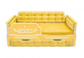 Кровать 170 серии Спорт 1 ящик 74 Жёлтый (мягкие боковые накладки) в Берёзовке - beryozovka.katalogmebeli.com | фото