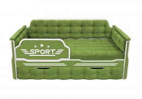 Кровать 170 серии Спорт 1 ящик 76 Зелёный (мягкие боковые накладки) в Берёзовке - beryozovka.katalogmebeli.com | фото