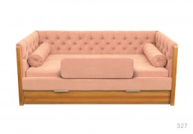 Кровать 180 серии Леди + ящик 15 Бледно-розовый (мягкий бортик/подушка валик) в Берёзовке - beryozovka.katalogmebeli.com | фото