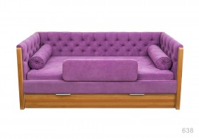 Кровать 180 серии Леди + ящик 32 Фиолетовый (мягкий бортик/подушка валик) в Берёзовке - beryozovka.katalogmebeli.com | фото