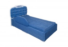 Кровать 190 Атлет Lux 29 Синий (мягкий бортик) в Берёзовке - beryozovka.katalogmebeli.com | фото