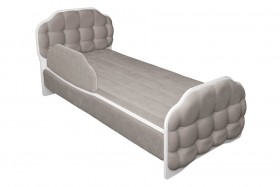 Кровать 190 Атлет Lux 96 Серый (мягкий бортик) в Берёзовке - beryozovka.katalogmebeli.com | фото