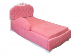 Кровать 190 Гармония Lux 36 Розовый (мягкий бортик) в Берёзовке - beryozovka.katalogmebeli.com | фото