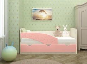 Кровать Бабочки 1,6м (Розовый металлик) в Берёзовке - beryozovka.katalogmebeli.com | фото 1