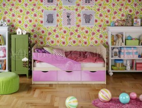 Кровать Бабочки 1,6м (Сиреневый металлик) в Берёзовке - beryozovka.katalogmebeli.com | фото