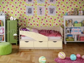 Кровать Бабочки 1,6м (Ваниль матовый) в Берёзовке - beryozovka.katalogmebeli.com | фото