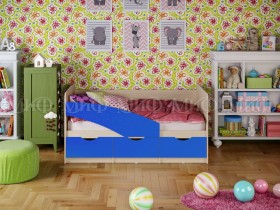 Кровать Бабочки 1,8м (Синий матовый) в Берёзовке - beryozovka.katalogmebeli.com | фото