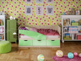 Кровать Бабочки 2,0м (Салатовый металлик) в Берёзовке - beryozovka.katalogmebeli.com | фото