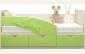 Кровать детская 1,6м Дельфин (Салатовый металлик) в Берёзовке - beryozovka.katalogmebeli.com | фото 1