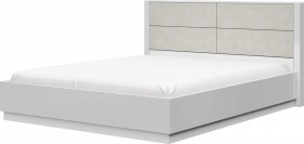 Кровать двойная 1400х2000 Вива (Белый/Белый глянец/Платина) в Берёзовке - beryozovka.katalogmebeli.com | фото