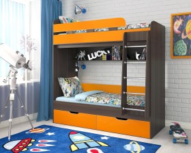 Кровать двухъярусная Юниор-5  Бодего/Оранжевый в Берёзовке - beryozovka.katalogmebeli.com | фото
