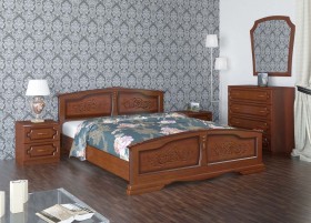 Кровать Елена из массива сосны 1200*2000 Орех в Берёзовке - beryozovka.katalogmebeli.com | фото