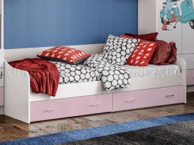Кровать Fashion-1 Вега 0,9 м (Белый/Розовый) в Берёзовке - beryozovka.katalogmebeli.com | фото
