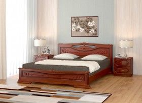 Кровать Карина-7 из массива сосны 1400*2000 Орех в Берёзовке - beryozovka.katalogmebeli.com | фото