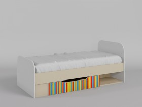 Кровать Клаксон без машинок 1650х750 (Белый/корпус Клен) в Берёзовке - beryozovka.katalogmebeli.com | фото