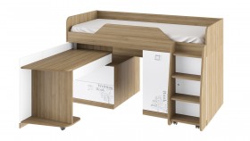 Кровать комбинированная «Оксфорд» (Ривьера/Белый с рисунком) в Берёзовке - beryozovka.katalogmebeli.com | фото 3