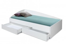 Кровать одинарная "Фея - 3" (асимметричная) (2000х900) New/(белый / белый / ДВПО белый) в Берёзовке - beryozovka.katalogmebeli.com | фото 3