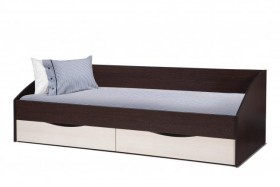 Кровать одинарная "Фея - 3" (симметричная) New (венге / вудлайн кремовый / ДВПО: белый) в Берёзовке - beryozovka.katalogmebeli.com | фото